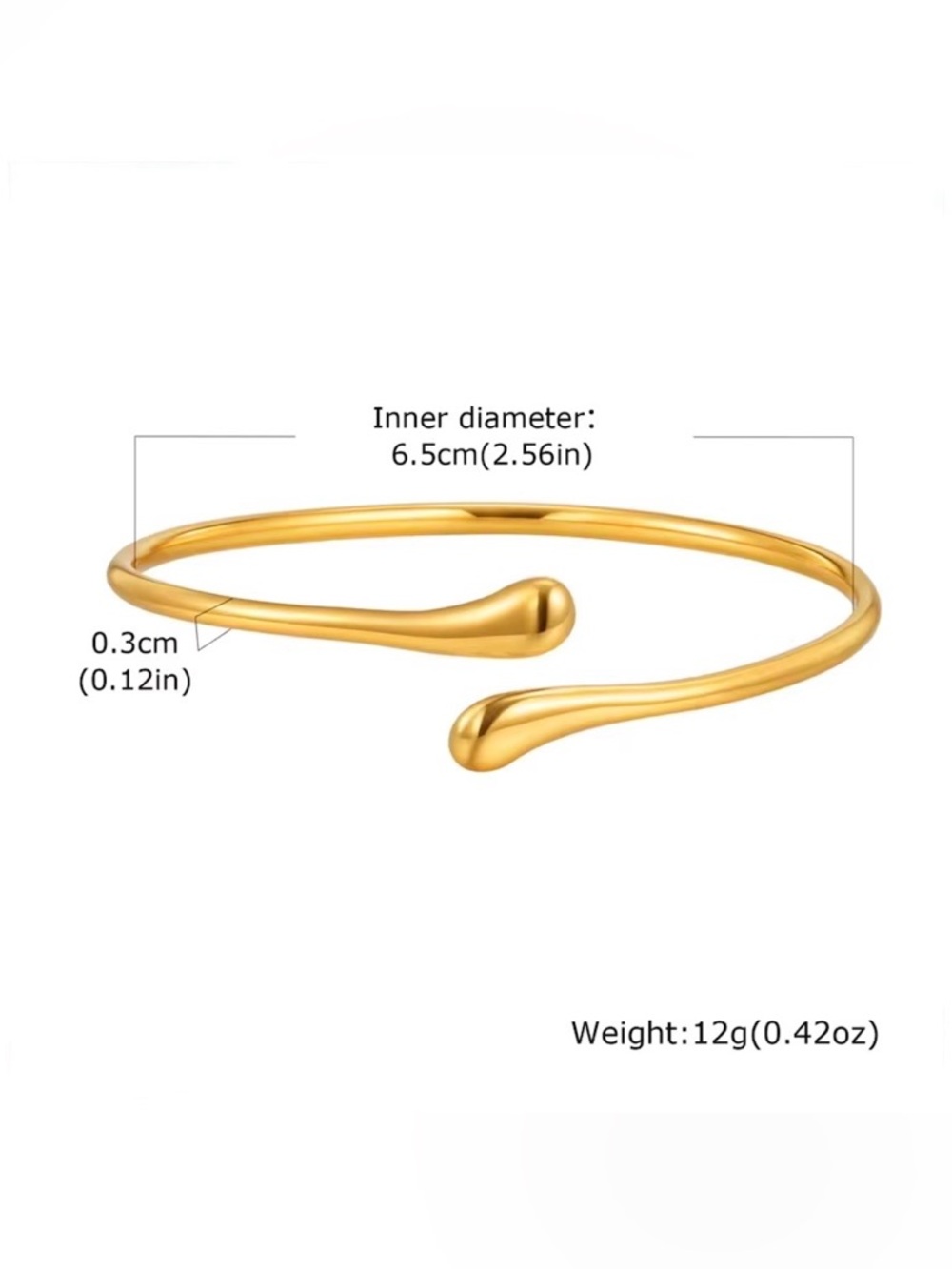 NEW Drip Drop Bypass Bracelet 18k Gold Plate Liquid Molten Metal Teardrop AP27